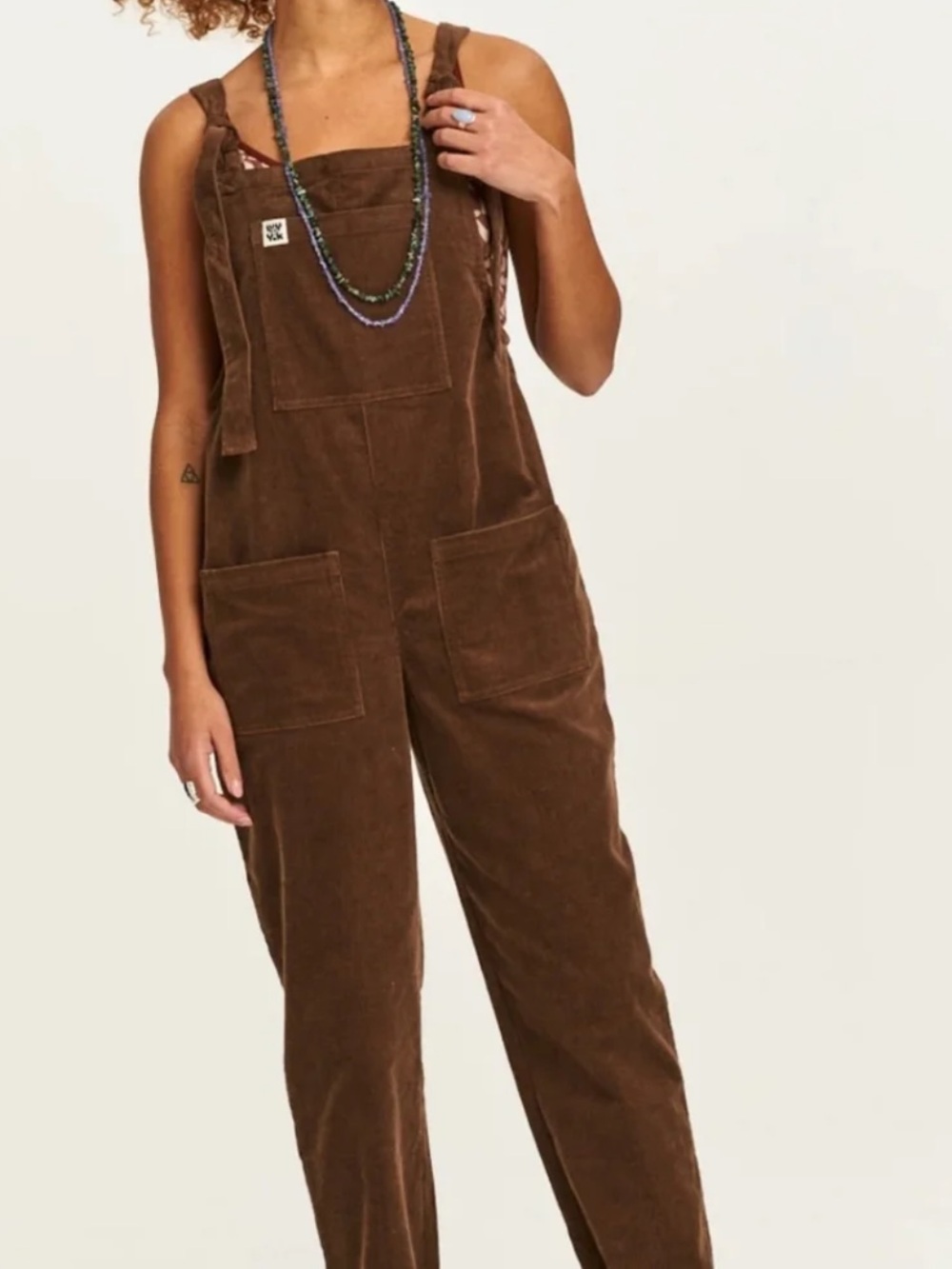 Lucy & Yak Original Dungarees Overalls Brown Corduroy Women’s Sz 14